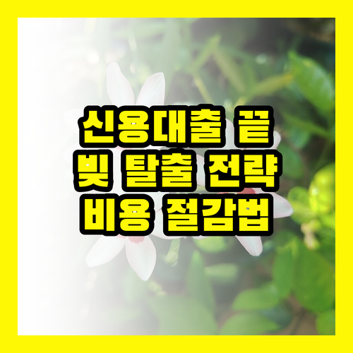 신용 대출, 이제 그만! 빚에서 탈출하는 비용 절감 전략