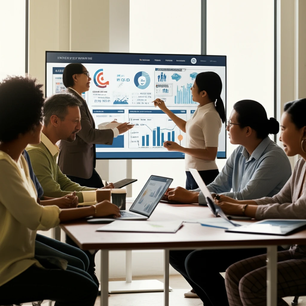 혁신적 미래를 향한 소상공인들의 동반 성장을 나타내는 이미지