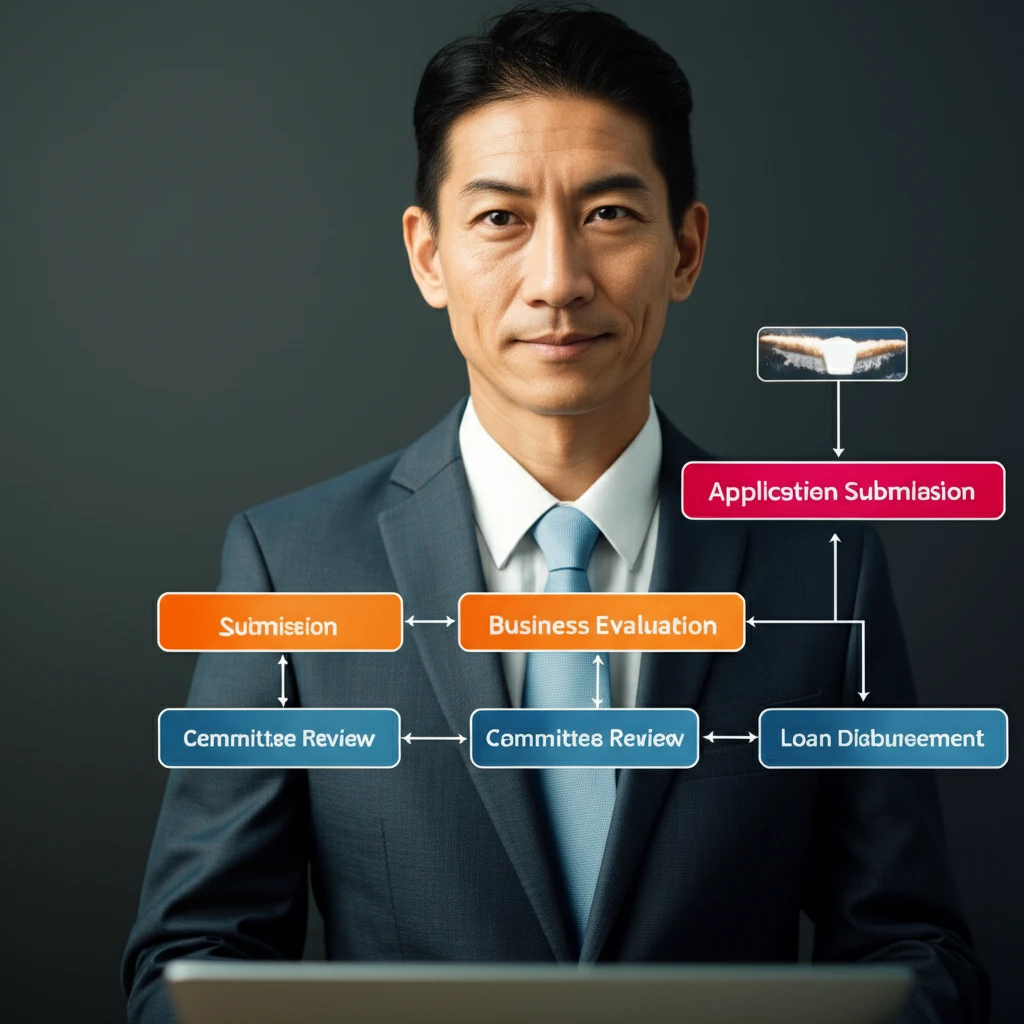 매칭융자 심사 절차 흐름도 이미지