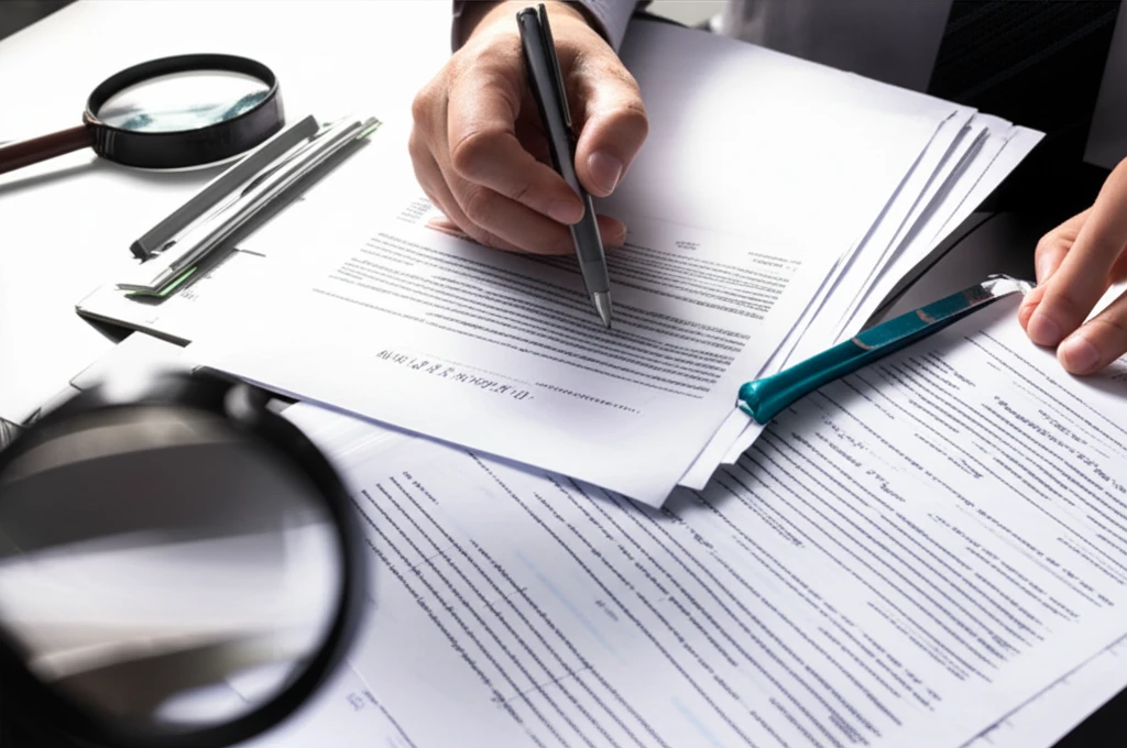 서류를 준비하고 확인하는 모습