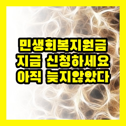 민생회복지원금: 아직 늦지 않았다! 지금 바로 확인하고 신청하세요