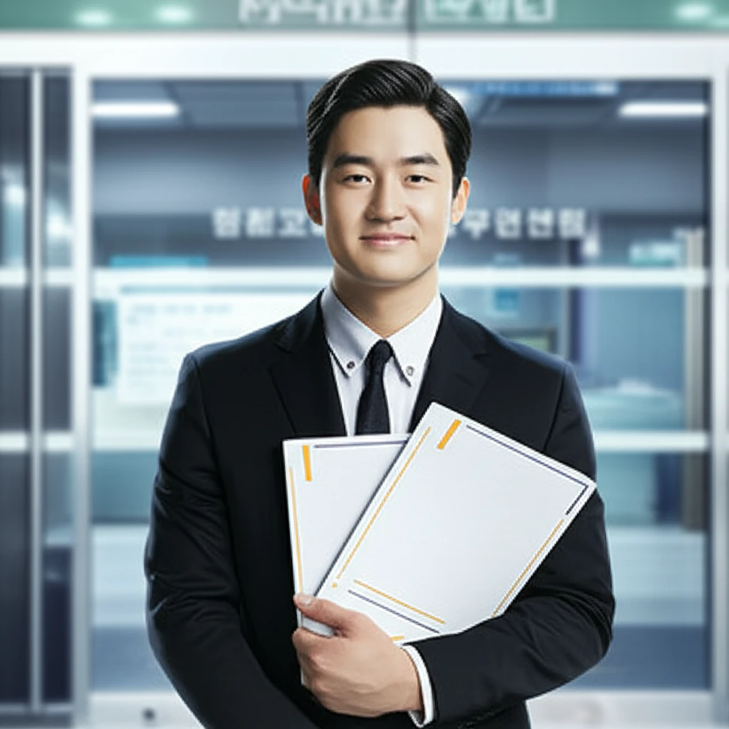 필요한 서류들을 정리하는 모습