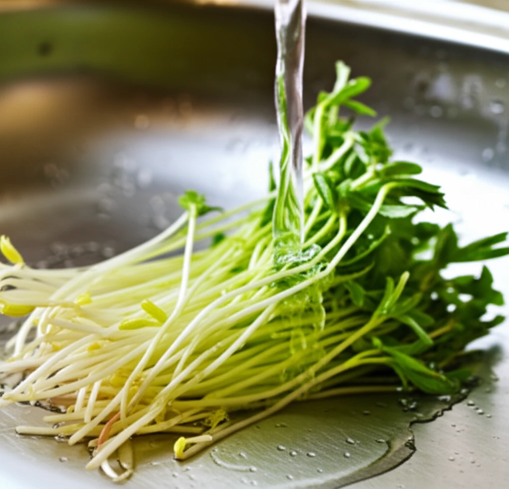 냄비에 콩나물 넣고 삶기