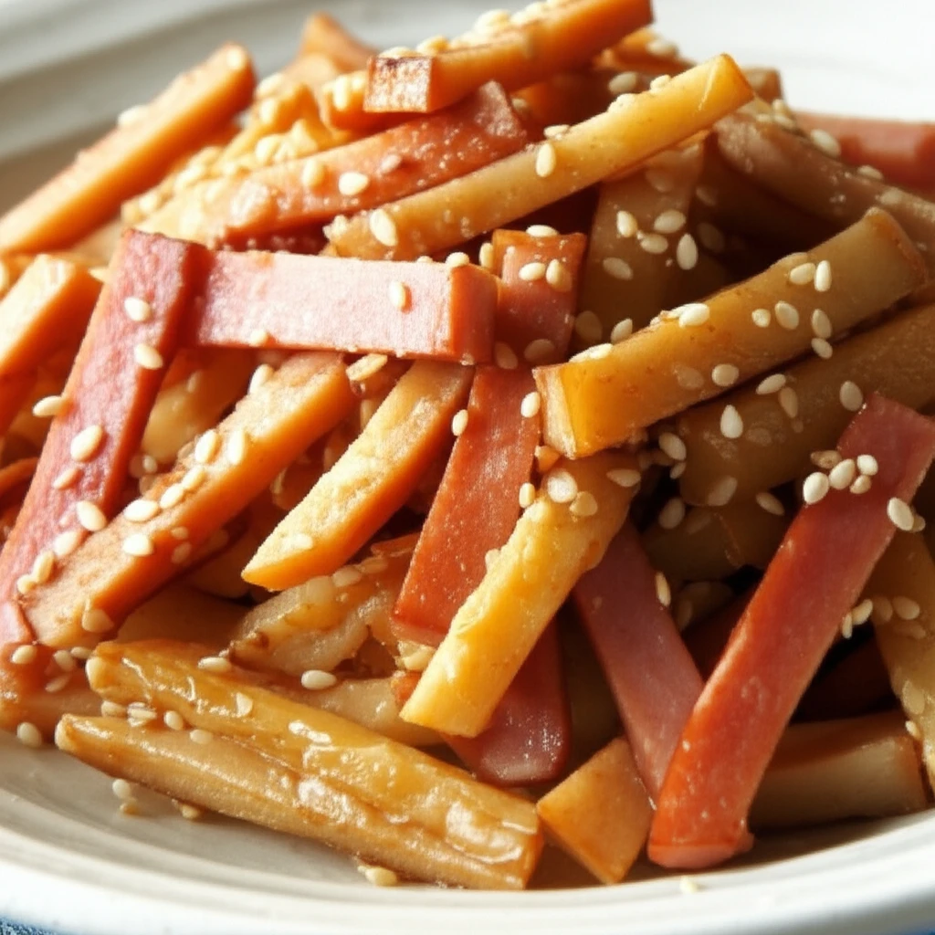 완성된 햄 감자채볶음