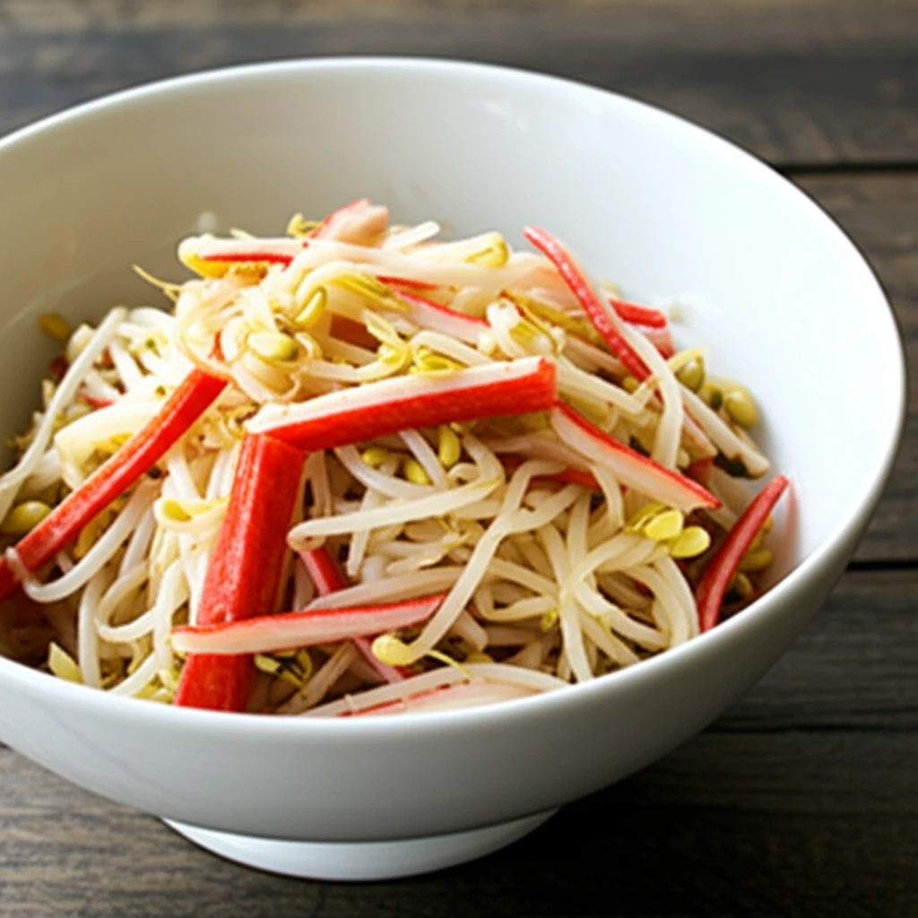 맛있는 콩나물 크래미 무침 접시