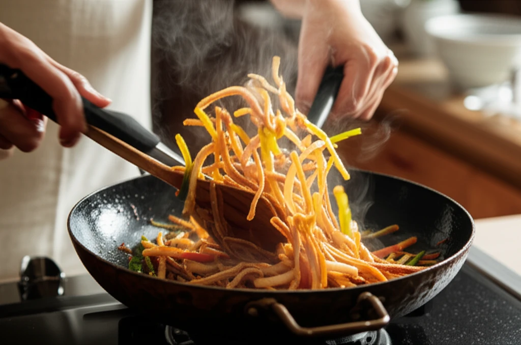 오징어채 볶음과 곁들일 채소