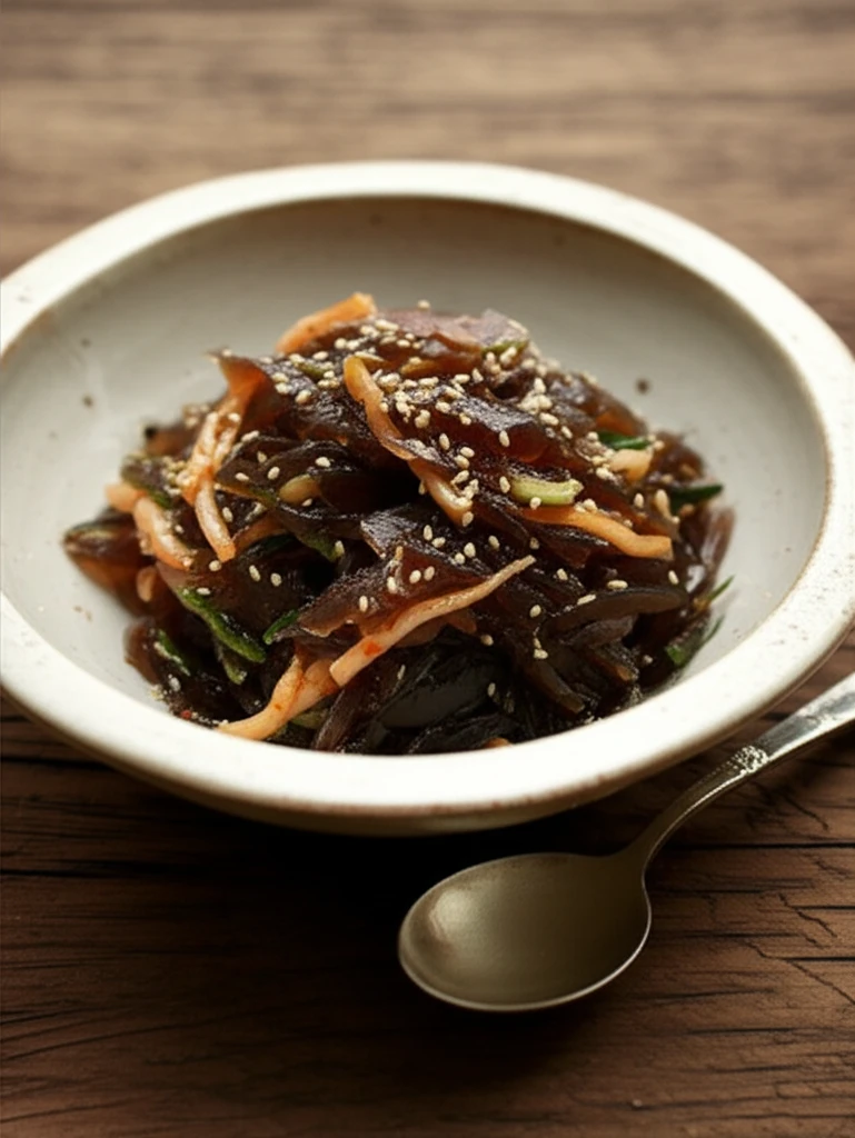 완성된 도토리묵김무침