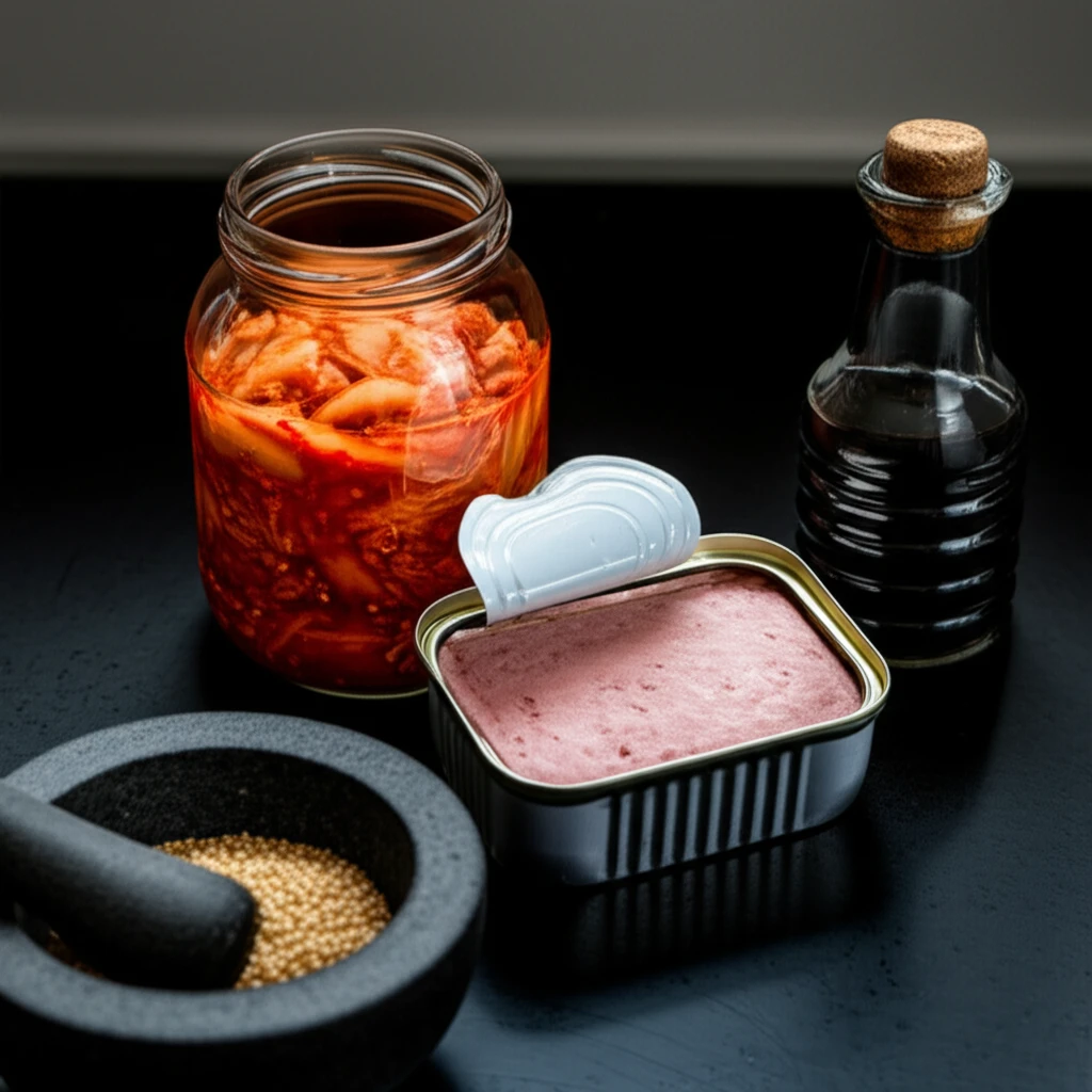 신선한 김치와 참기름