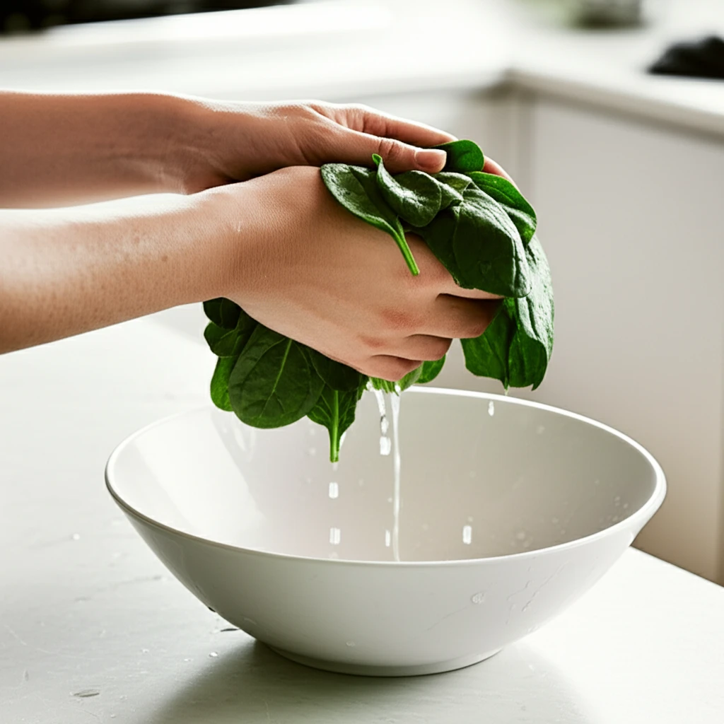 시금치 양념 준비 이미지