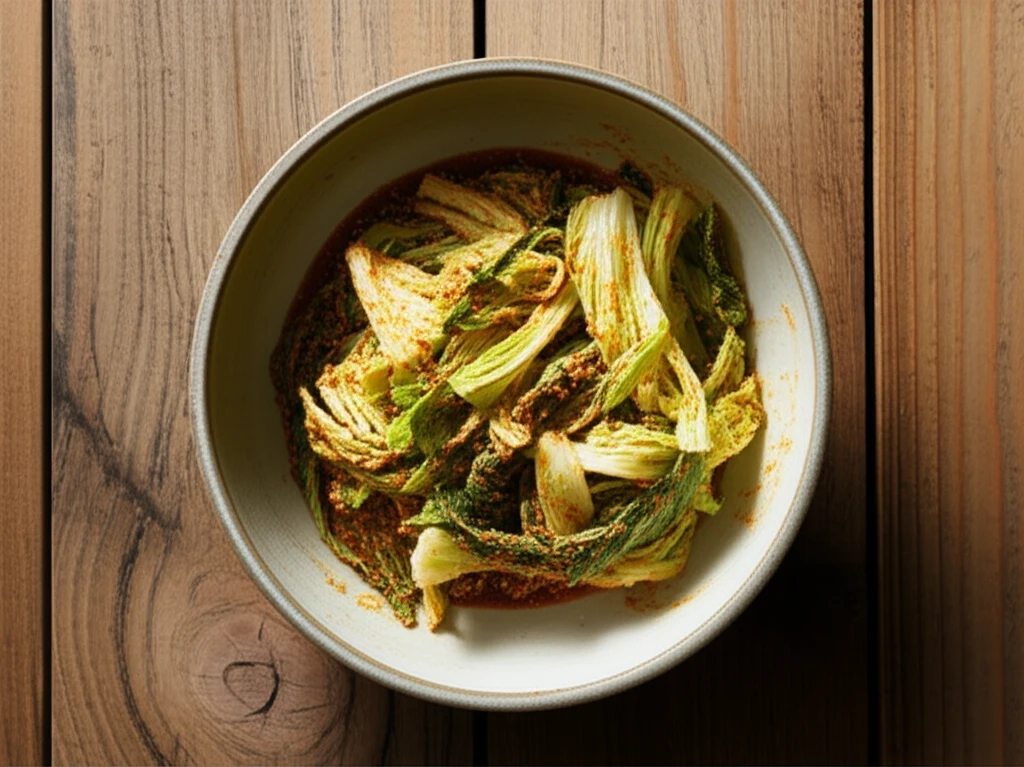 배추를 데친 후 찬물에 담가 식히는 모습