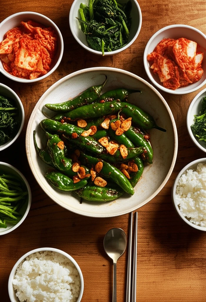 건강한 꽈리고추마늘조림