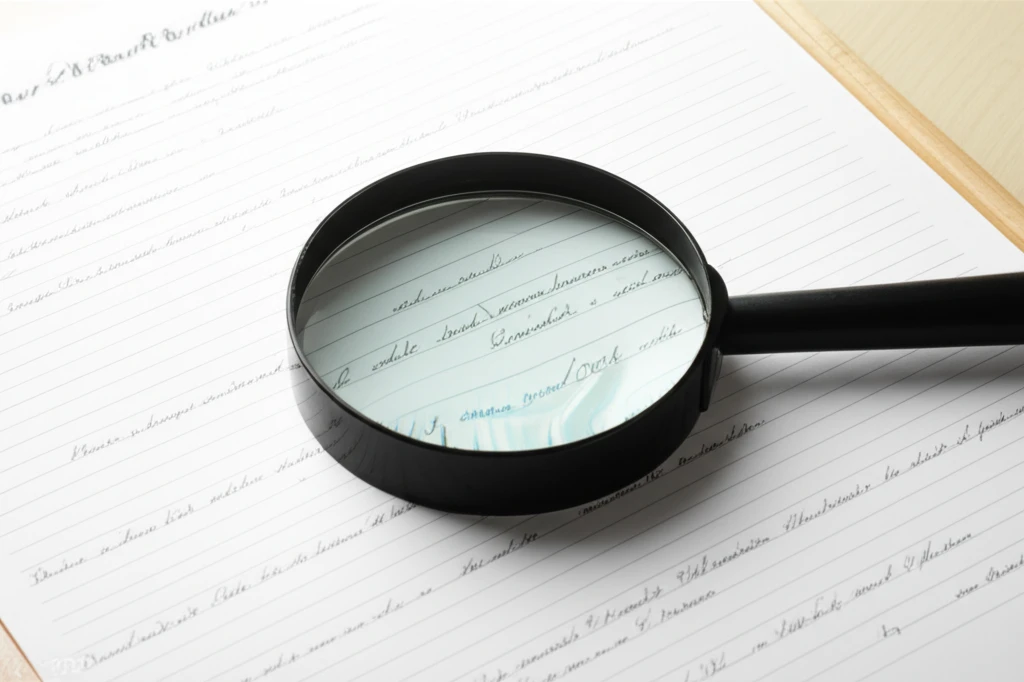 서류를 꼼꼼히 확인하는 모습의 이미지