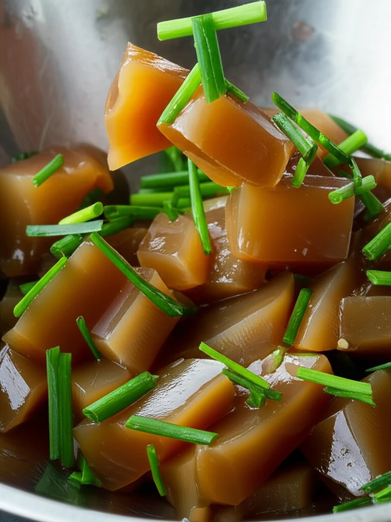 깍둑썰기한 도토리묵