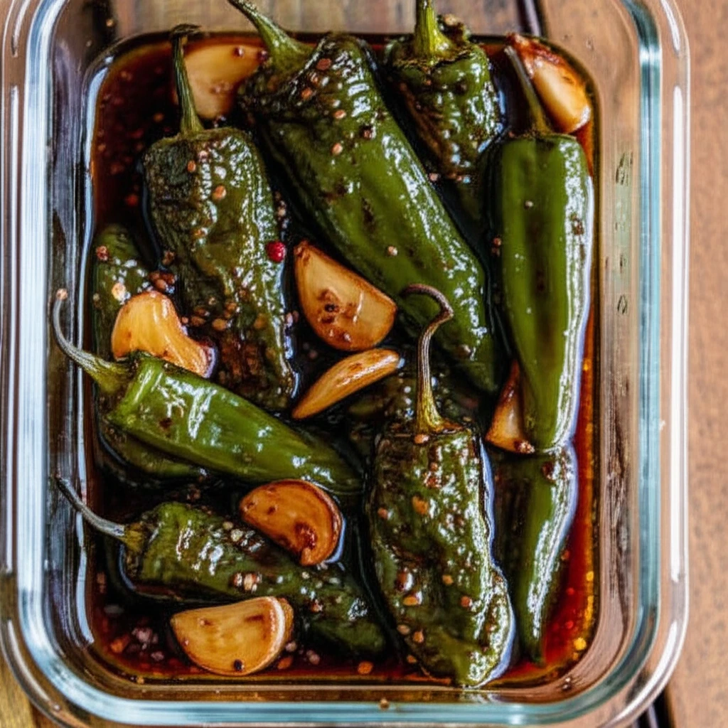 숙성된 꽈리고추마늘조림