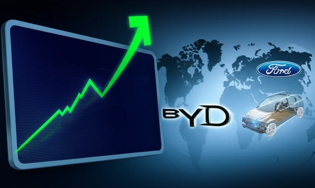 주가 상승 그래프와 협력 개념을 표현한 이미지