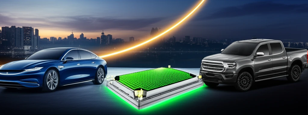 BYD와 포드 로고가 함께 있는 개념 이미지