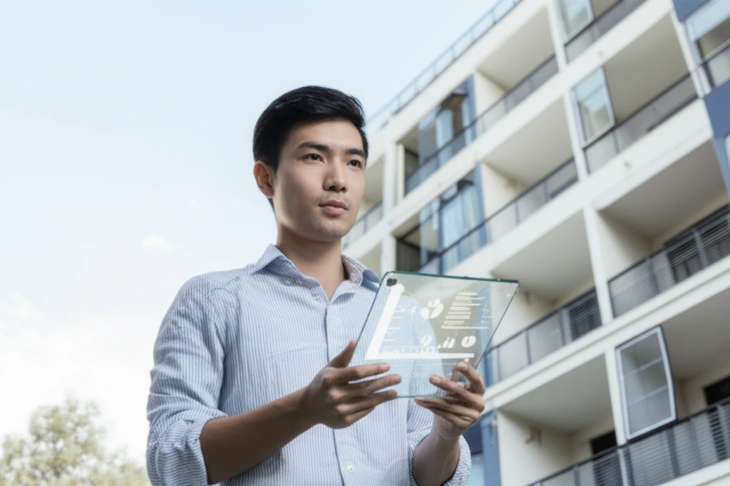 서류를 준비하는 청년의 이미지