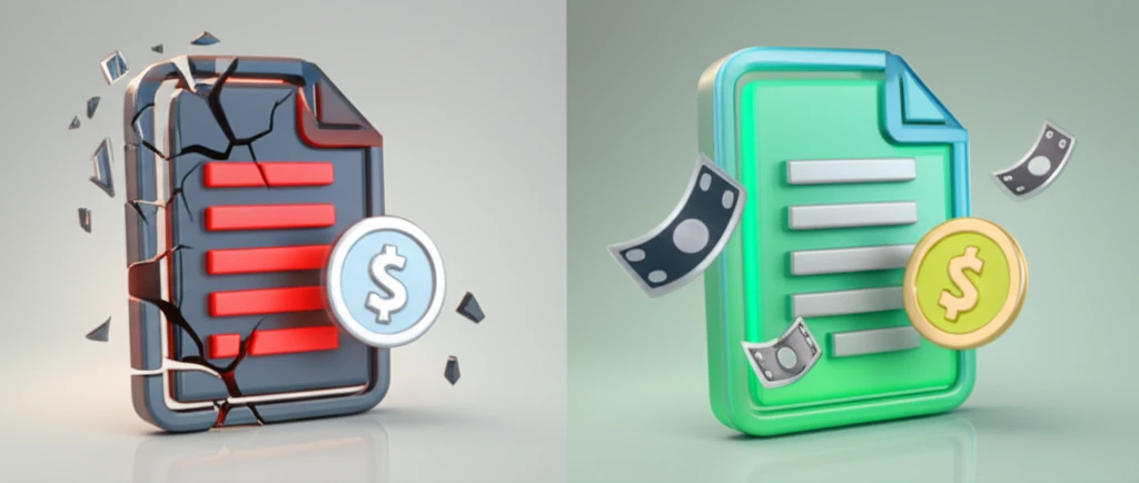 담보대출 신청 과정을 안내하는 스마트폰 화면 일러스트